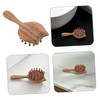 WOONEKY Portable Scalp Massager Comb Wooden Cat Hair Brush Natural