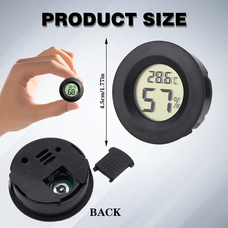 2PCS Reptile Thermometer,Reptile Thermometer and Humidity Gauge,Bearded Dragon Accessories,Reptile Accessories,Suitable
