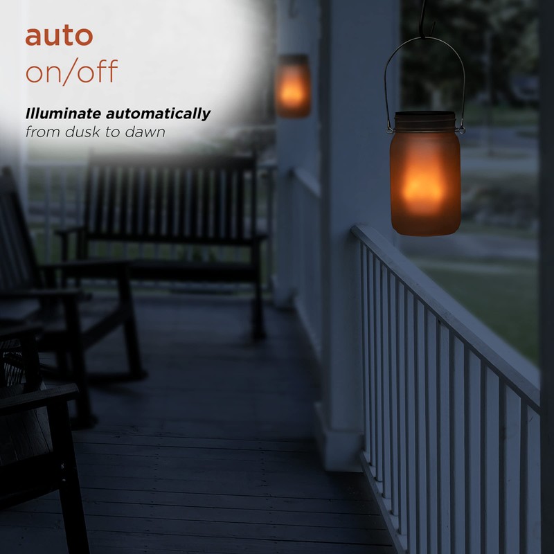 Alpine Corporation QMC236SLR-2 Outdoor Solar Powered Pathway Lantern Flickering LED