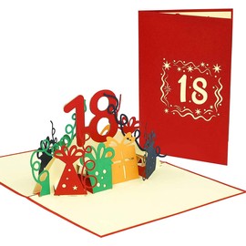 LINPOPUP®, LIN17639, Pop Up 3D Card, Pop Up Birthday Card 18 Years, Greeting Cards Birthday 18, Pop Up Card, Pop Up Cards Birthday, Wedding Anniversary 18 Years, Anniversary 18 Years, N371
