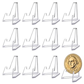INNAL Pack of 40 Coin Stands, Acrylic Card Stand, Coin Stand, Acrylic Stand, Plastic Plate Stand, Acrylic Card Stand, Mini Easels, Acrylic Stand for Coins, Medals, Displays, Pocket Watches