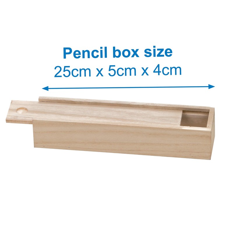 Baker Ross EC1247 Wooden Pencil Boxes (Box of 4) Plain
