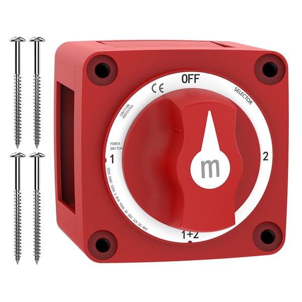 Malictele Battery Disconnect Switch, Malictele 300A 1-Both-2-Off Heavy Duty Cutoff