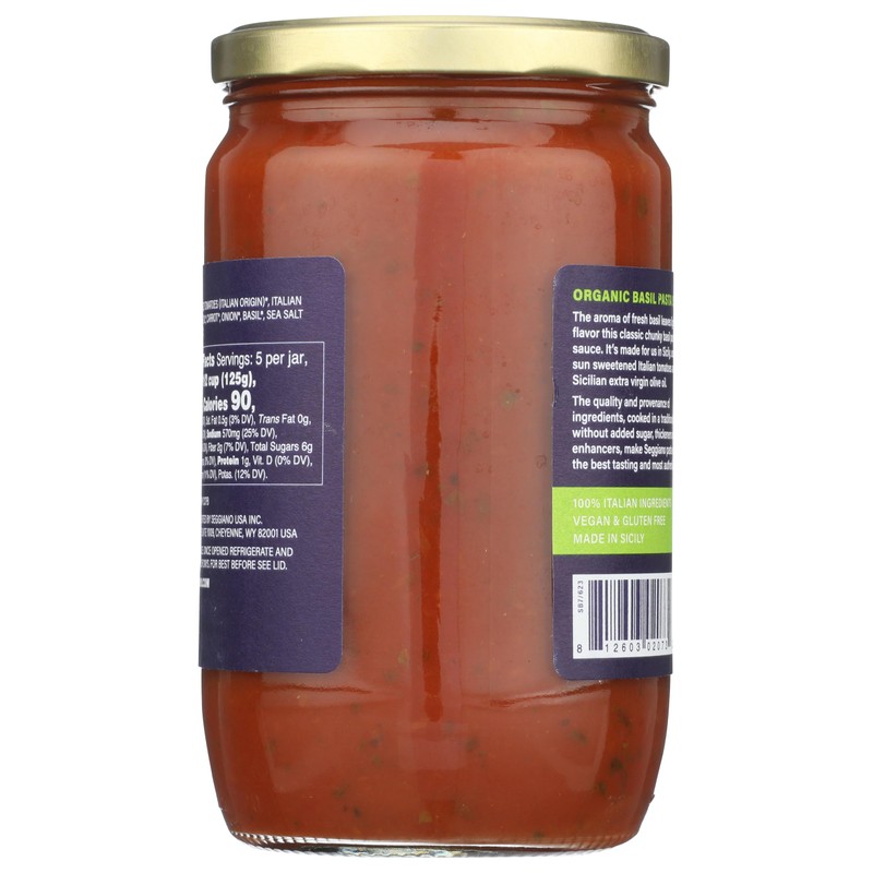 SEGGIANO Organic Basilico Pasta Sauce, 24 OZ