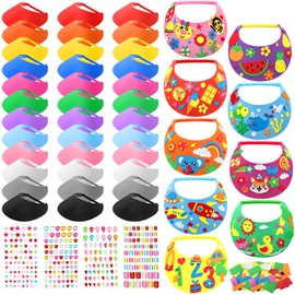 Funnysoft 76 Pcs DIY Foam Visor Set - Assorted Color Sun Hats for Boys Girls Outdoor Activities, Crafts, and Sports