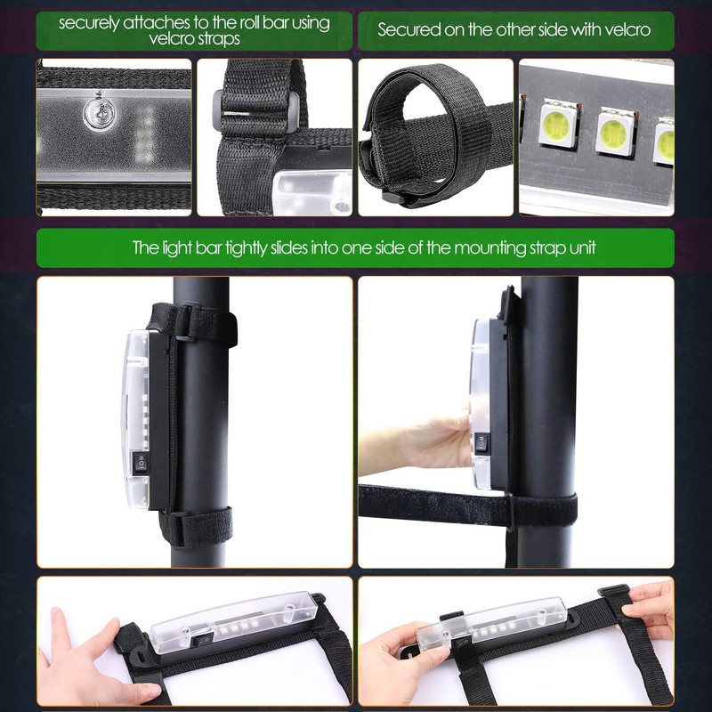 Unifizz UTV Interior Light Universal Roll Bar Mount LED Light