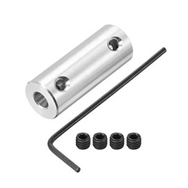 sourcing map Shaft Coupling Connector 3 mm to 4 mm Bore Rigid Coupling Set Screw L26XD10 Aluminium Alloy