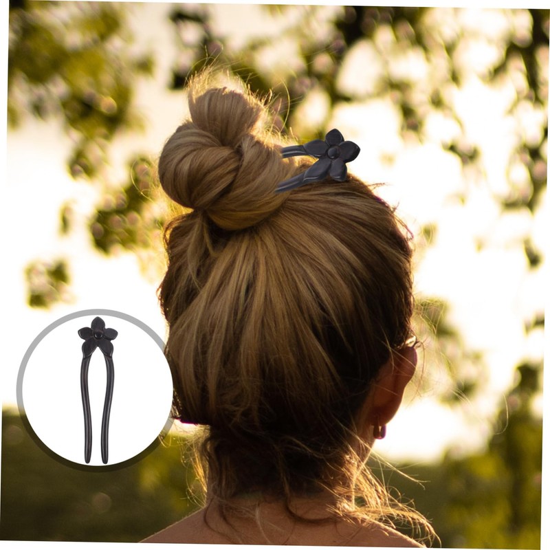 OHPHCALL Luxury Ebony French Hair Fork Decorative Hair Sticks for