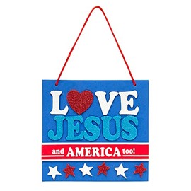 Love Jesus & America Too Sign Craft Kit, Makes 12