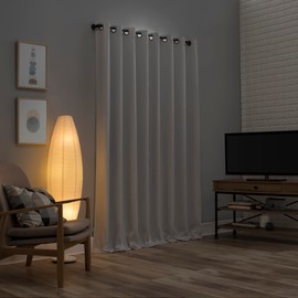 Sun Zero Nordic 2-Pack Theater Grade Noise Reducing Extreme 100% Blackout Grommet Curtain Panel Pair, 52" x 54, Pearl Off-White