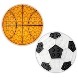 Pop It Spielzeug, 2 PCS Pop It Fidget Spielzeug, Basketball und Fußball Pops It Fidget, Silikon Fidgets Spielzeugs, Spielzeugs Zur Angstlinderung für Kinder und Erwachsene