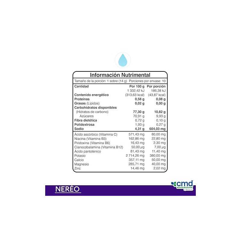 CMD - NERÉO - Electrolitos en Polvo con Vitamina C,