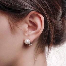 Copper alloy zircon earrings WIC butterfly screw style ear clips without ear holes purple