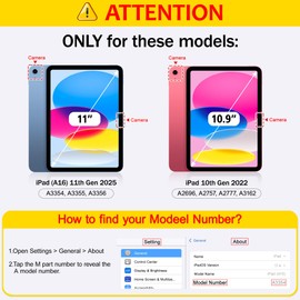 Tuiklol Tuiklol Case for iPad 11 inch (A16 Chip) 2025 Generation 11th / iPad 10.9 inch 2022 10th Gen, Buit in Pencil Holder with Shockproof Cover Clear Transparent Back Shell Auto Wake/Sleep, Bow-Blue