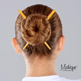 Carved Wooden Hair Sticks Set, Traditional Hair Chopsticks, 7 inches, 2 Pack, Vintage Style (Light Orange)