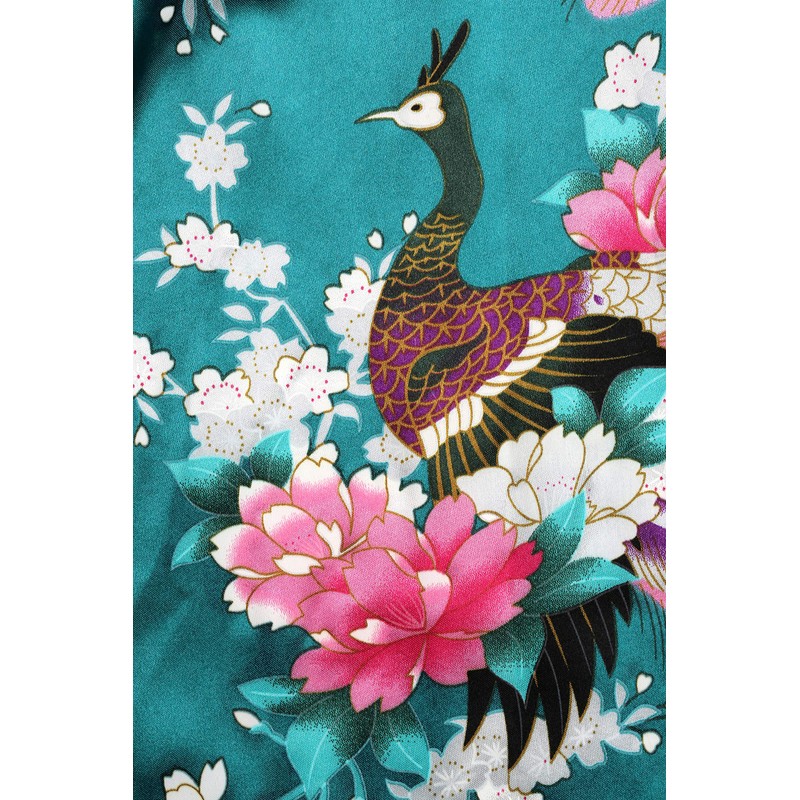 BABEYOND Women's Kimono Robe Long Satin Robes with Peacock and