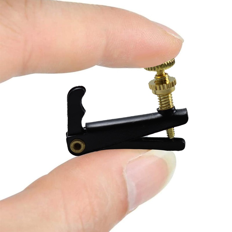 AUXBC 4Pcs Violin Fine Tuners for 4/4-3/4 Violins, Black Metal