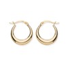 9ct Gold on Silver Hoop Earrings - Plain Creole