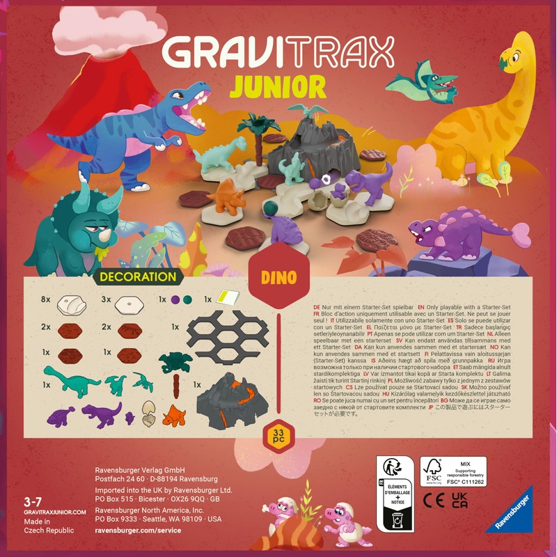 Ravensburger GraviTrax Junior Extension Dino 24587 - Marble Run from