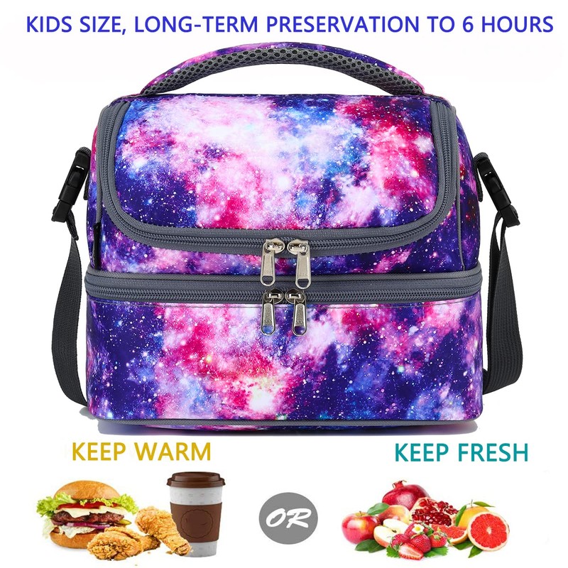 FlowFly Double Decker Cooler Insulated Lunch Bag Large Tote for