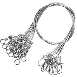 9Tong Swivels Line Fishing Leaders Steel High Strength Fishing Leader Saltwater Fishing Freshwater Wire Leaders Lures #2 30lb 7.8in 40pcs