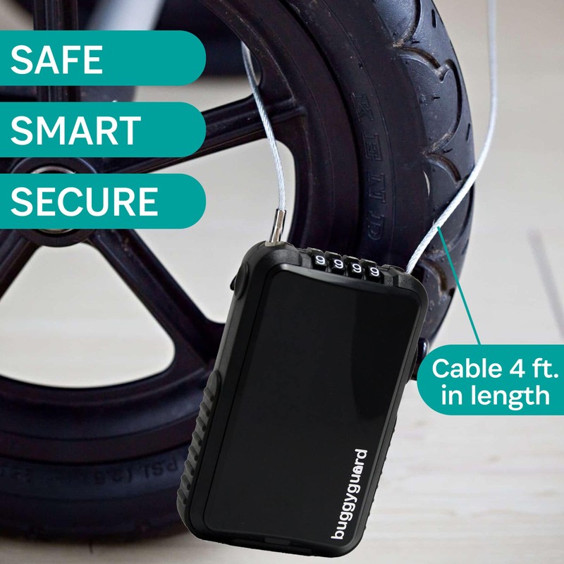 Buggygear Stroller Lock - Anti-Theft Retractable Combination Chain Cable Locks,