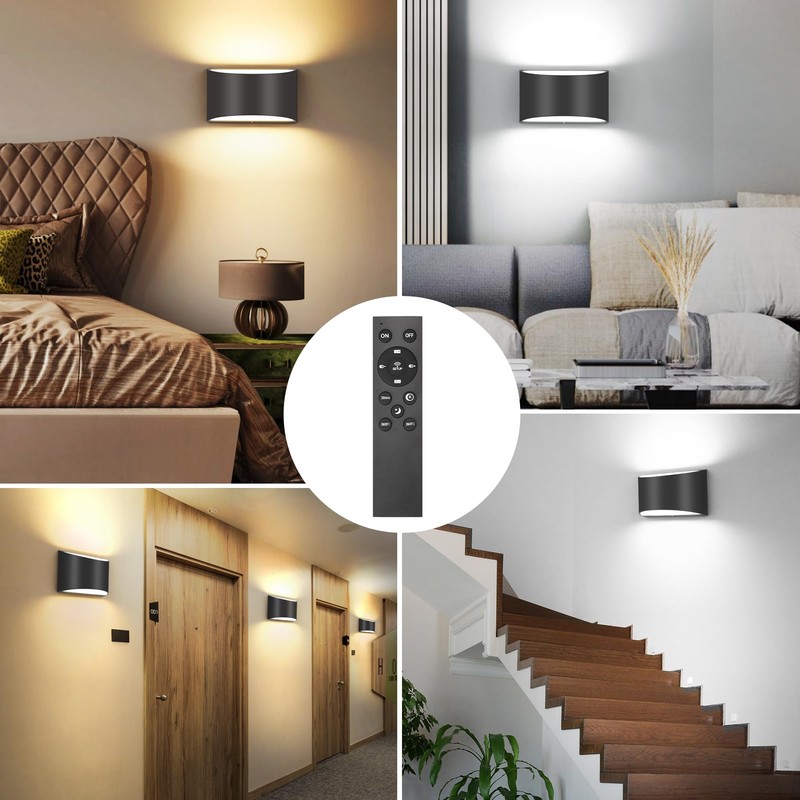 TRLIFE Modern LED Wall Sconces, Remote Control Dimmable and Adjustable