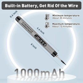 Dmyond Cordless Soldering Iron Kit, USB Rechargeable Portable Cordless Soldering Iron, LCD Digital Adjustable Temperature Thermostatic for Home Appliance Repair, DIY - Grey