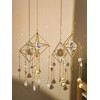 Yimofy Crystal Suncatcher Bell Wind Chime for Window Hanging Rhombus