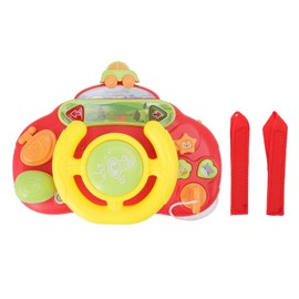 Simulation Steering Wheel Toy Free Rotation Music Sound Educational Driving Wheel Toy Red