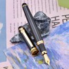 Lanxivi Duke D2 Fountain Pen Black Gold Trim Fine Nib