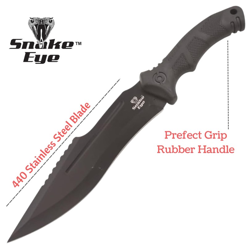 Snake Eye Tactical Fixed Blade-Outdoor-Hiking Hunting Machete (63-BK)