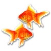 2 x 10cm Goldfish Vinyl Sticker Decal Laptop Kids Car