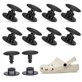 10 Pieces Strap Rivets,Black Push in Screw Button, Plastic Shoes Charm Rivets,16mm*14mm*10mm Push in Screw Rivet Black for Shoes,Suitable for Any Shoe with Holes