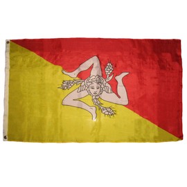 Trade Winds 3x5 Sicily Flag 3'x5' Sicilian Nylon/Poly Blend Banner Grommets Fade Resistant Fade Resistant Premium