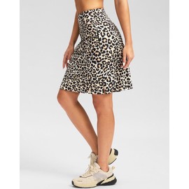 G Gradual 20" Golf Skorts Skirts for Women with 7 Pockets Knee Length Skort Athletic Modest Long Tennis Skirts for Women, Leopard, XX-Large
