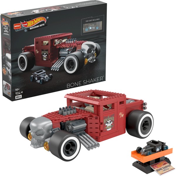 Mega Hot Wheels Bone Shaker Building Set, Rolling Wheels and Authentic Features, Collector Gift Set for Adult Builders, Toy Gift Set for Boys and Girls​