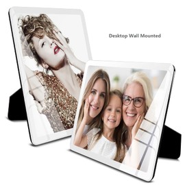 ASEEWO white 5x7 photo frame, picture frames glass, hanging picture frames, Matted for wall and tabletop Decor (5X7, white)