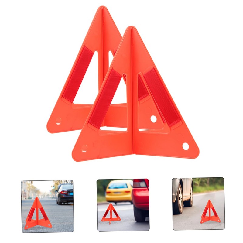 GLEAVI 3pcs Vehicle Roadside Safety Kit Reflective Warning Triangles Emergency
