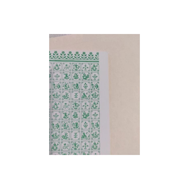 Hermes Dollhouse Wallpaper Green Dutch Tile Design With Border