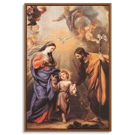 artprints1stop Floating Frame Canvas Print Wall Art - Holy Family by Claudio Coello - 16x24 inches