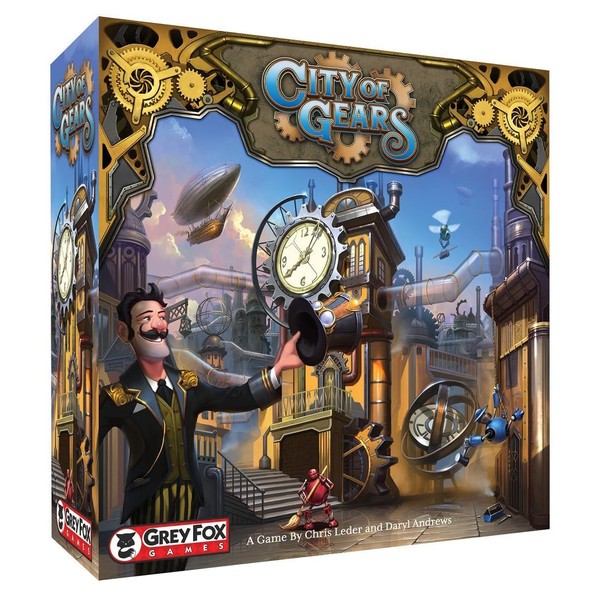 Grey Fox Games: City of Gears, Strategy Board Game, Over 20 Plus Tiles to Build Your city, 45 to 60 Minute Play Time, 2 to 6 Players, For Ages 10 and up