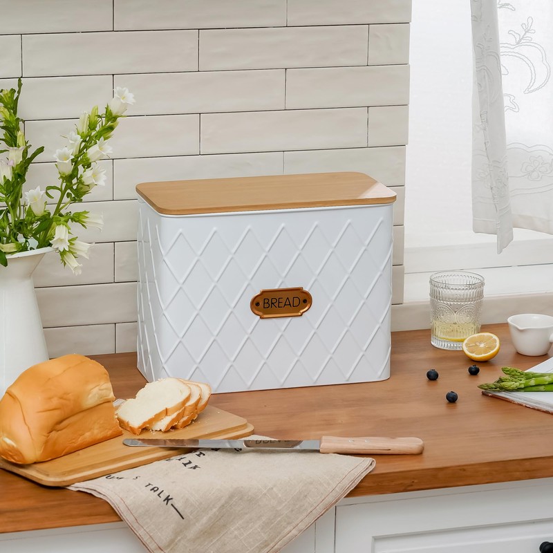 HOME PALETTE Extra Large Bread Box for Kitchen Countertop Corner