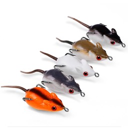 Cuoyuqie 5pcs Lifelike Rat Lure Mouse Sinking Fishing Lure Bass Crankbait Colorful Soft Mice Bait 2" 3/16oz
