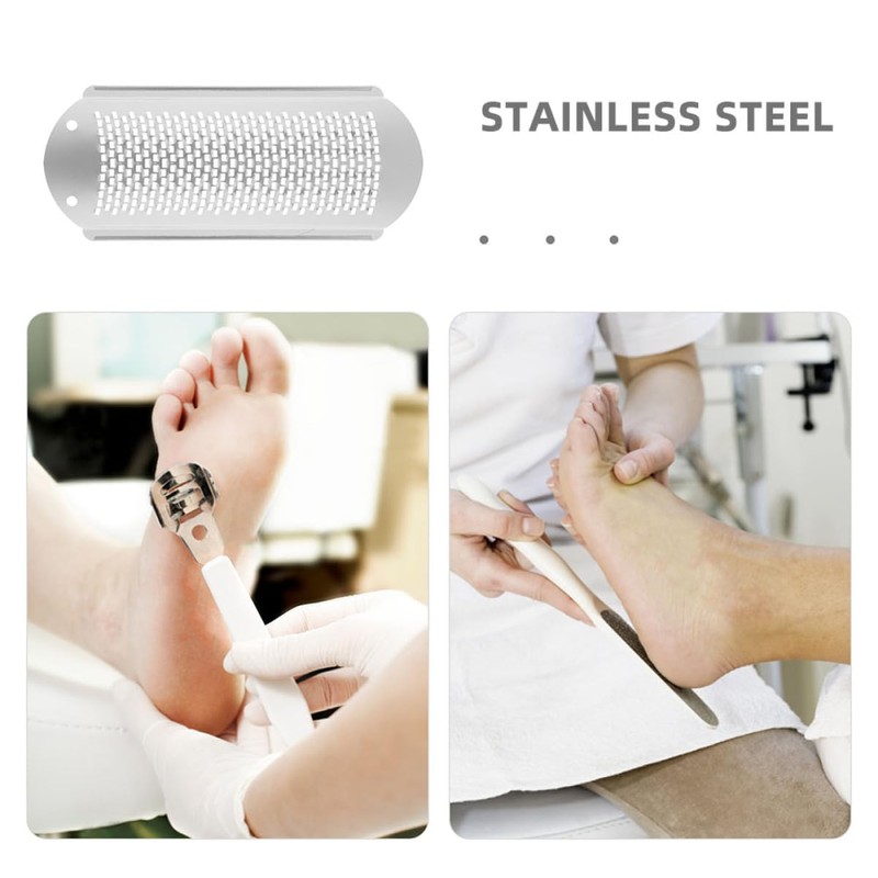 IWOWHERO Ergonomic Handle Foot Scraper Tool Stainless Steel Blades for