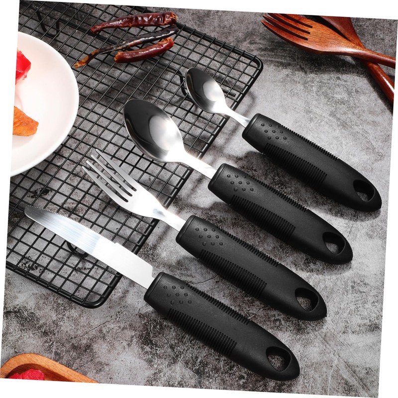 ULTECHNOVO Ergonomic Handle Adaptive Utensils Elderly Eating Utensils Weighted Spoon