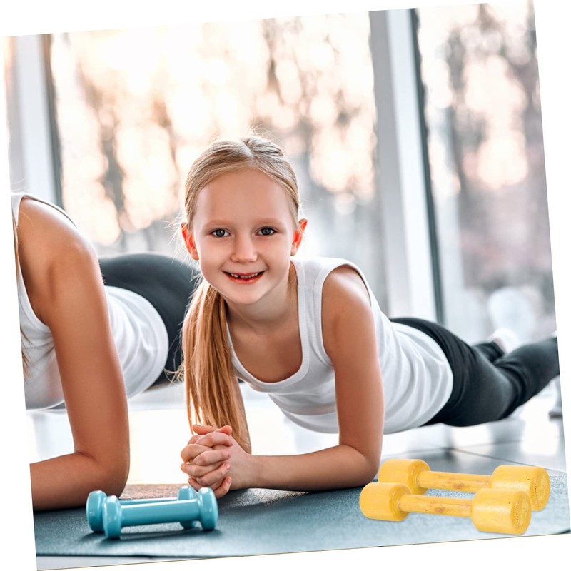 Gogogmee 2-Pair Wooden Kids Exercise Dumbbells Small Hand Weights for