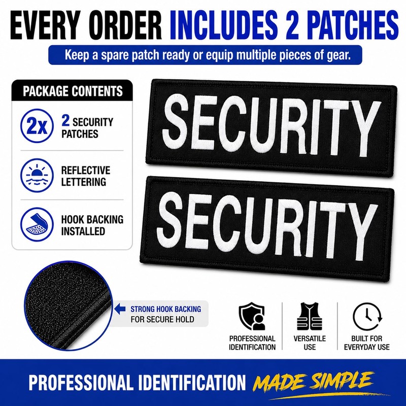 Mtgluk Security Patches 2 Pack, Hook and Loop Embroidered Patches,