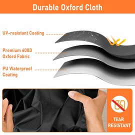 HSOKEW Lawn Mower Cover, for John Deere, EGO, Toro, Craftsman; 6 * 4.5 * 3.8ft Heavy Duty Water Proof Tractor Cover with Windproof Buckle, Ventilation Opening, Fits Decks up to 54" (Riding)