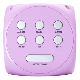 HANNLOMAX HX-702C Digital Clock with Dual Alarm, 0.7" Green LED Display. Dual USB Ports (USB-A & Type-C) for Charging, AC Operation only. (Pink)